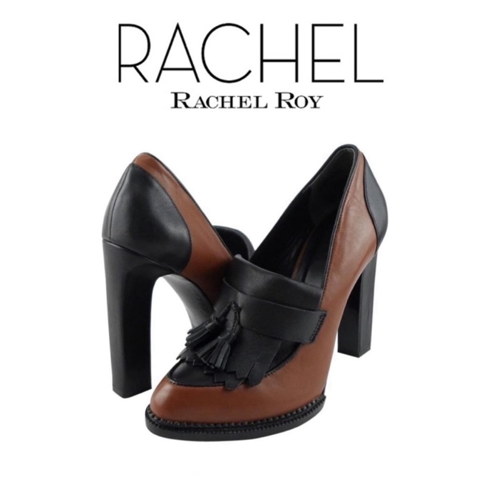Vintage Rachel Roy Womens Jacqueline Tassled Tan Heel Loafers Shoe SIZE 6M